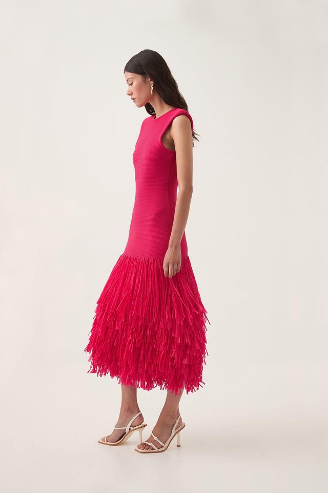 Rushes Raffia Knit Midi Dress Product Image