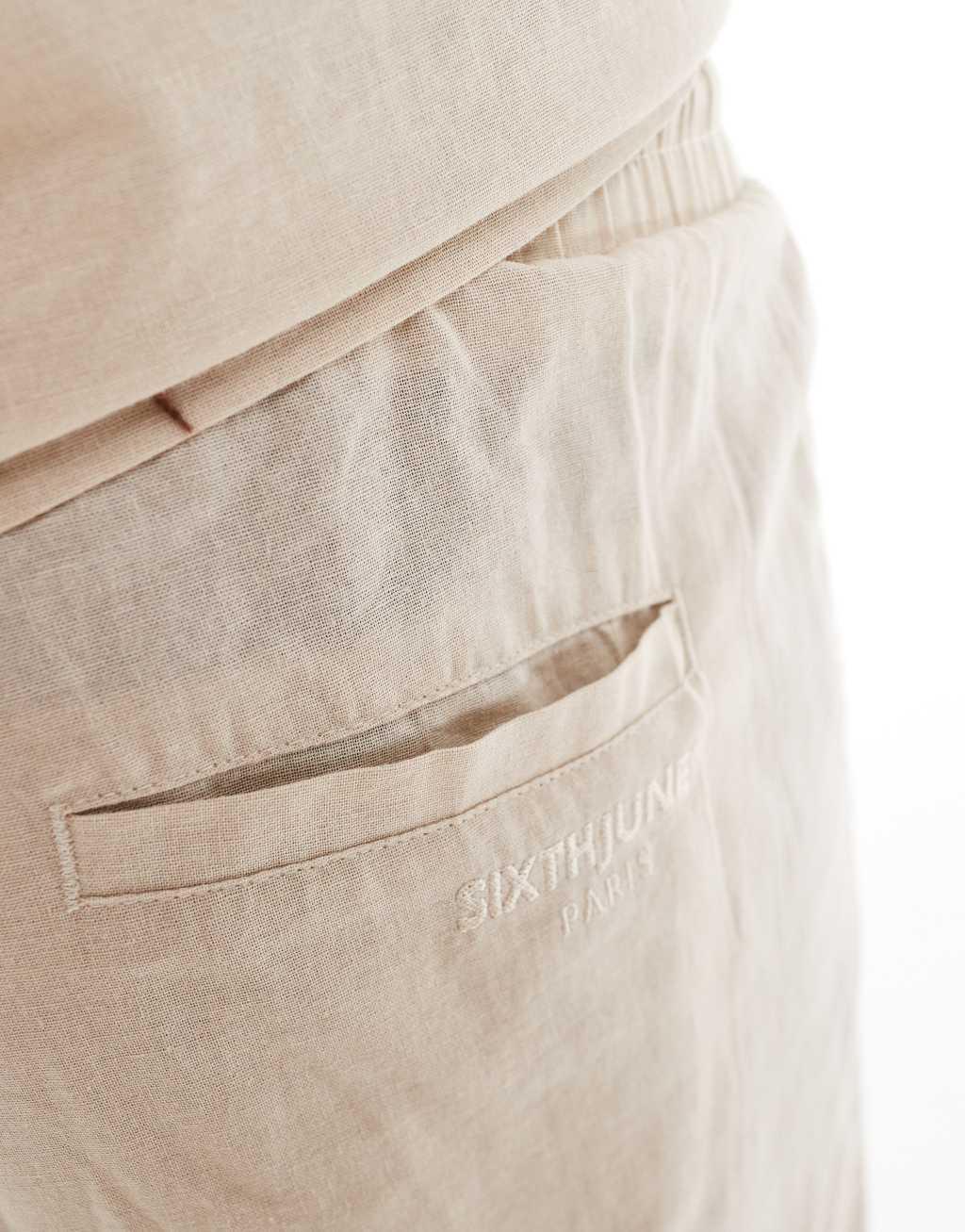 Sixth June linen shorts in beige - part of a set Product Image