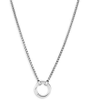 Womens Chain Sterling Silver Cable Amulet Box Chain Necklace Product Image