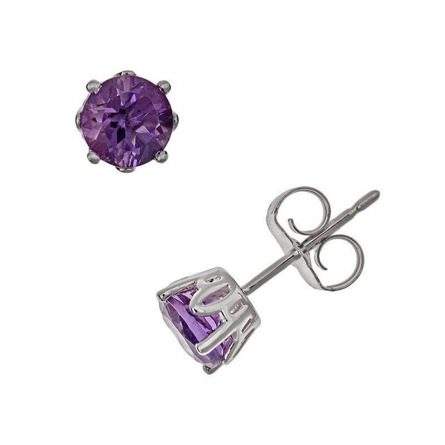 Rhodolite Garnet Stud Earrings (1-1/5 ct. t.w.) in Sterling Silver (Also in Opal, Citrine, White Topaz, Peridot, Aquamarine, and Amethyst) Product Image