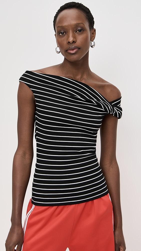 MSGM Stripe Asymmetric Top | Shopbop Product Image