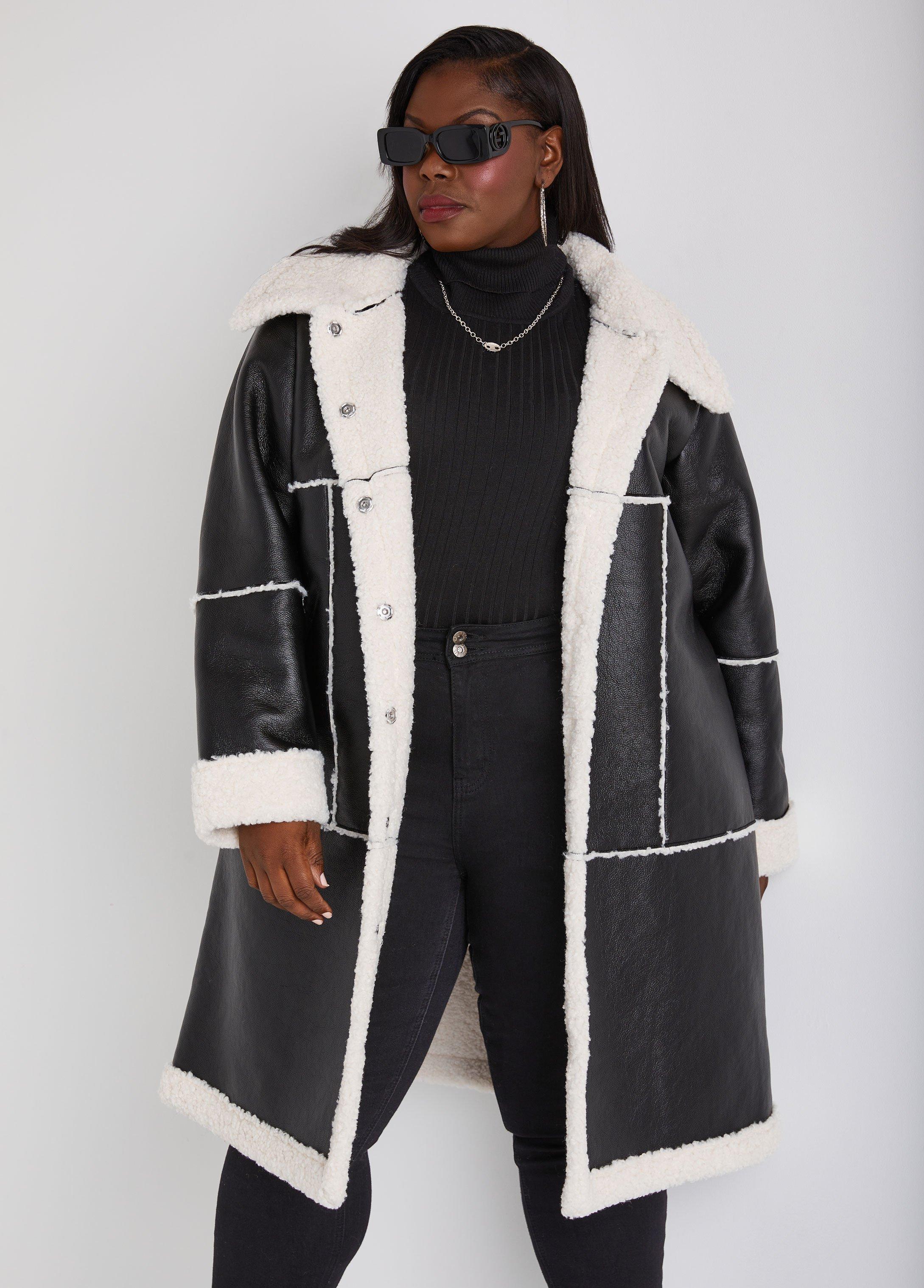 Plus Size Faux Shearling Coat Ashley Stewart Product Image