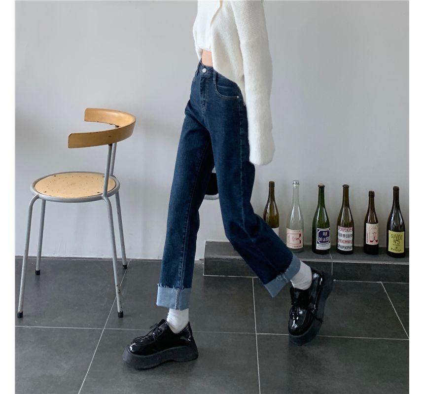 High Waist Straight Leg Jeans Product Image