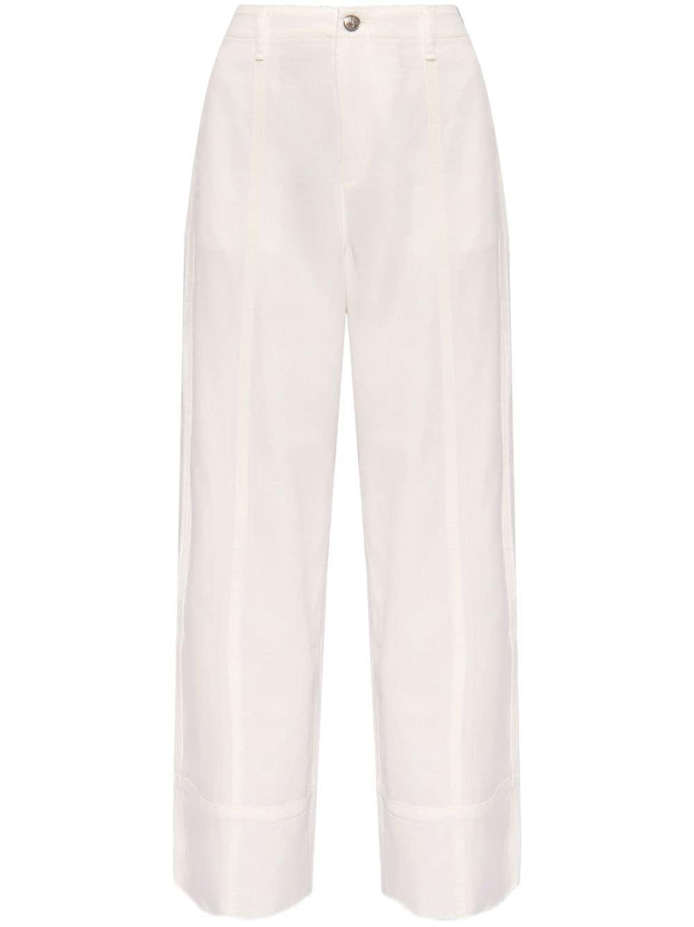 High-rise Wide-leg Jeans In Weiss Product Image