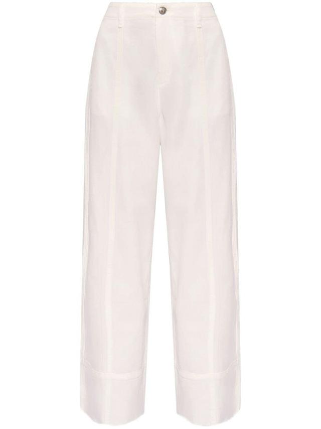 High-rise Wide-leg Jeans In Weiss Product Image