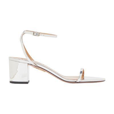 Olie 50 Metallic Leather Sandals In Silver Product Image