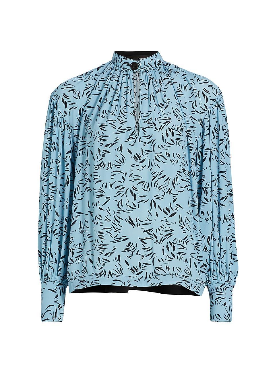 Womens Printed Crepe De Chine Top Product Image