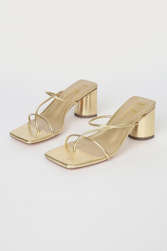 Jocelynn Gold Strappy High Heel Sandals product image