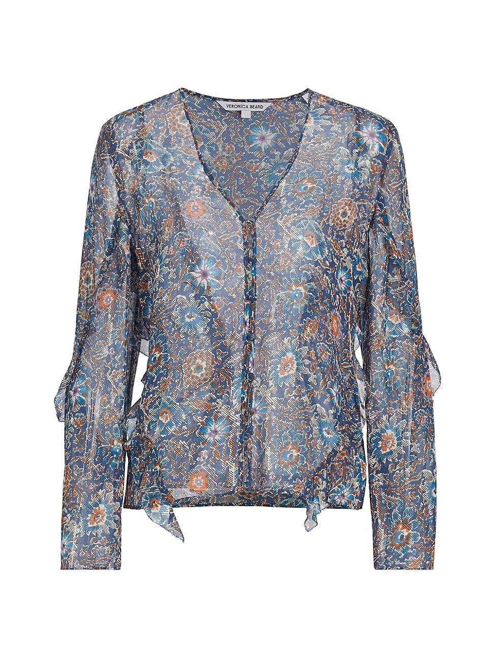 Womens Blanchett Floral Silk Blouse Product Image