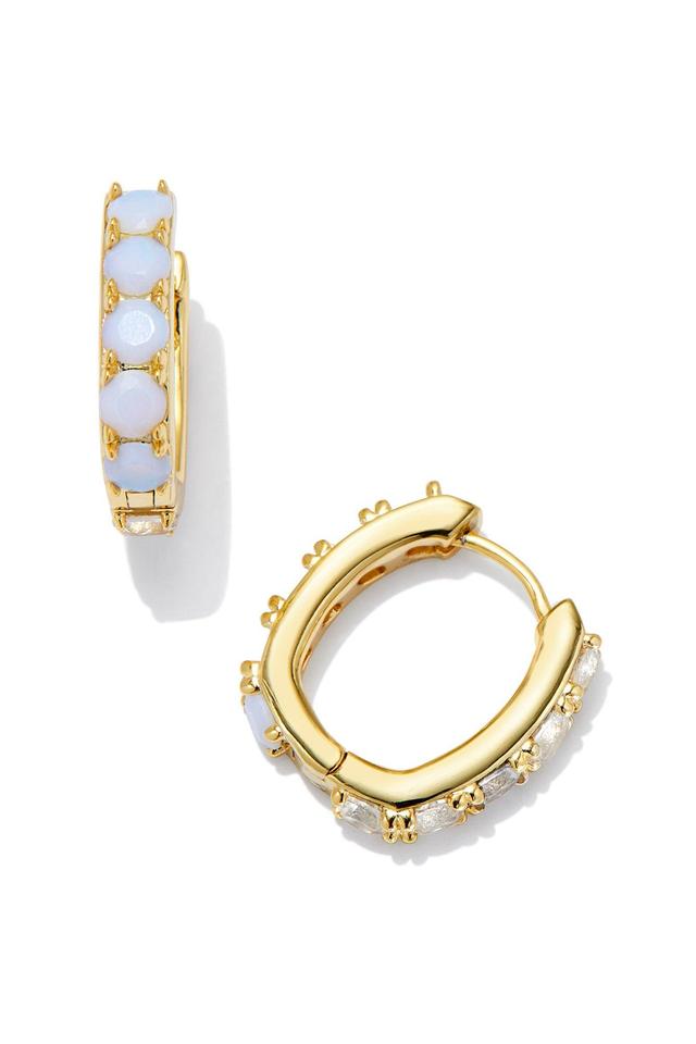 Chandler Huggie Earrings Gold White Opalite Mix Product Image