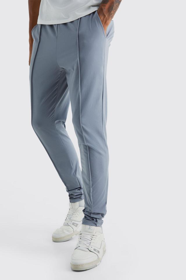 Tall Elastic Lightweight Stretch Skinny Pintuck Pants | boohooMAN USA Product Image