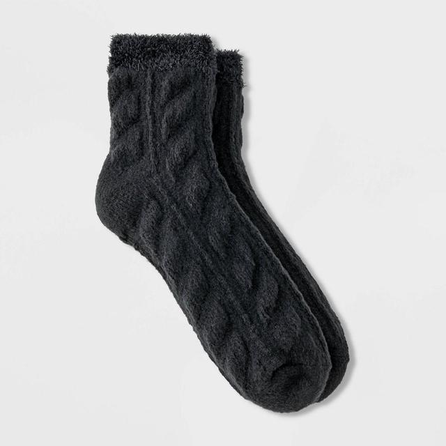 Womens Supersoft Cable Double Lined Cozy Ankle Socks - Auden 4-10 Product Image