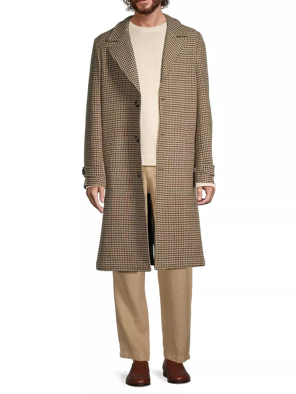 Rain2 Houndstooth Wool Coat Product Image