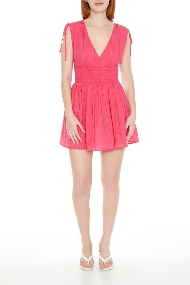 Self-Tie V-Neck Mini Dress | Forever 21 Product Image