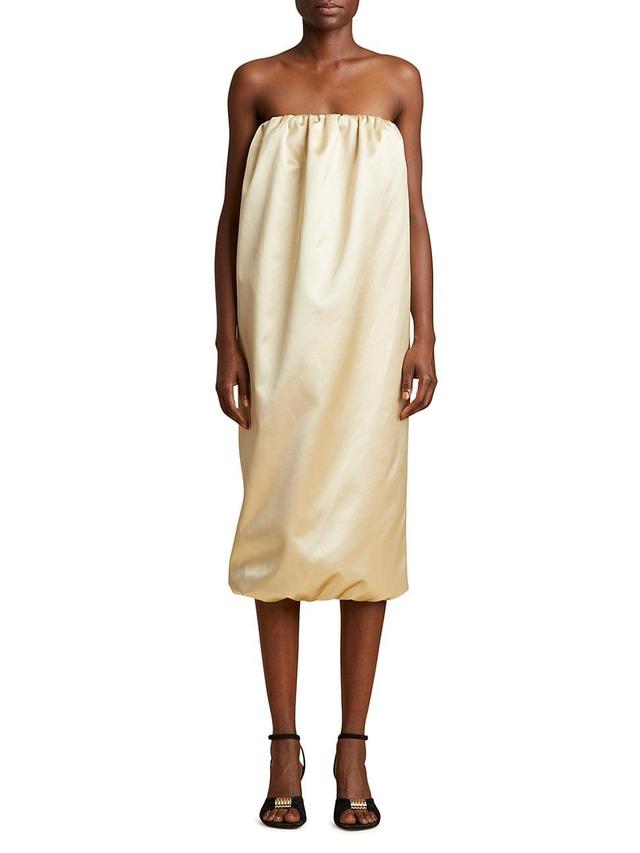 Womens Yara Strapless Satin Midi-Dress Product Image