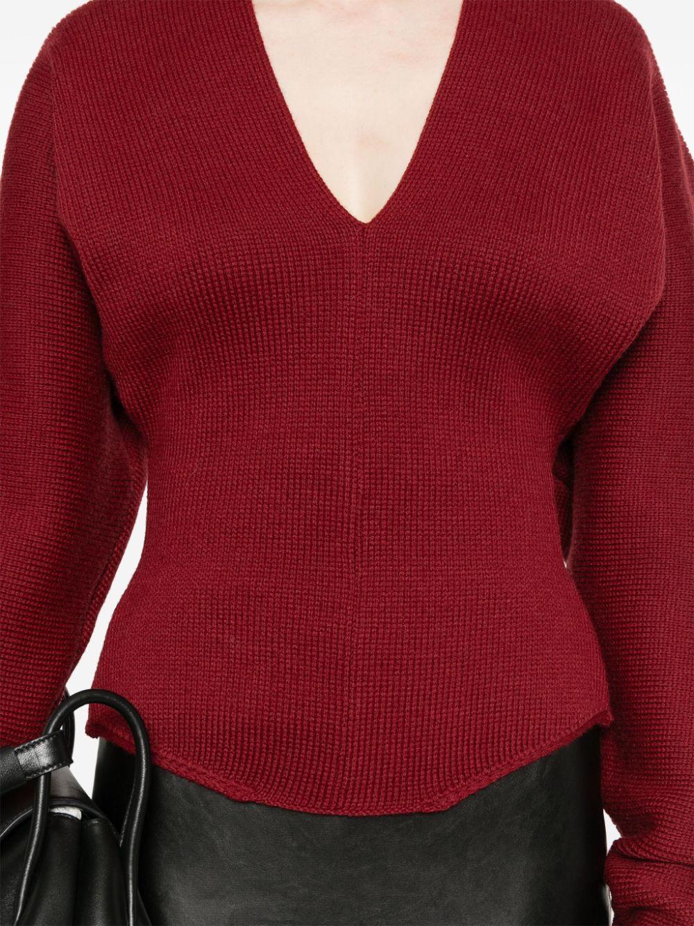 V-neck ribbed-knit jumper  Product Image