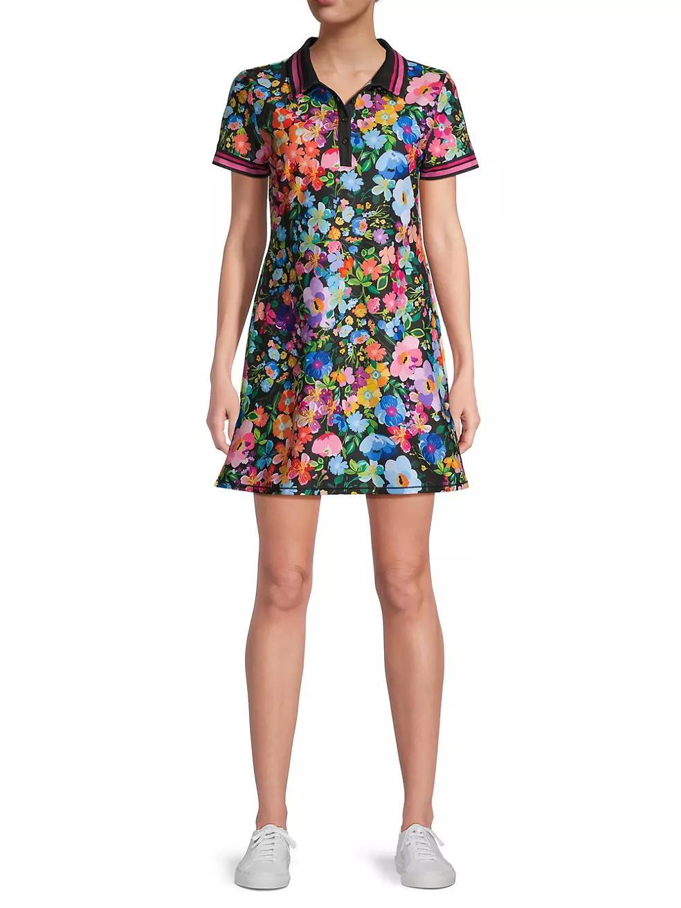 Wild Bloom Floral Polo-Style Minidress Product Image