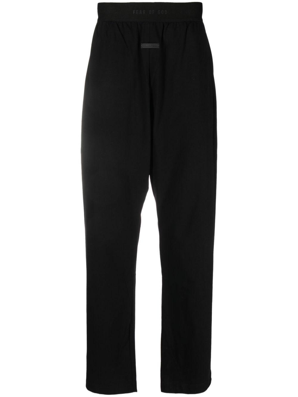 Logo-patch Straight-leg Trousers In Black Product Image