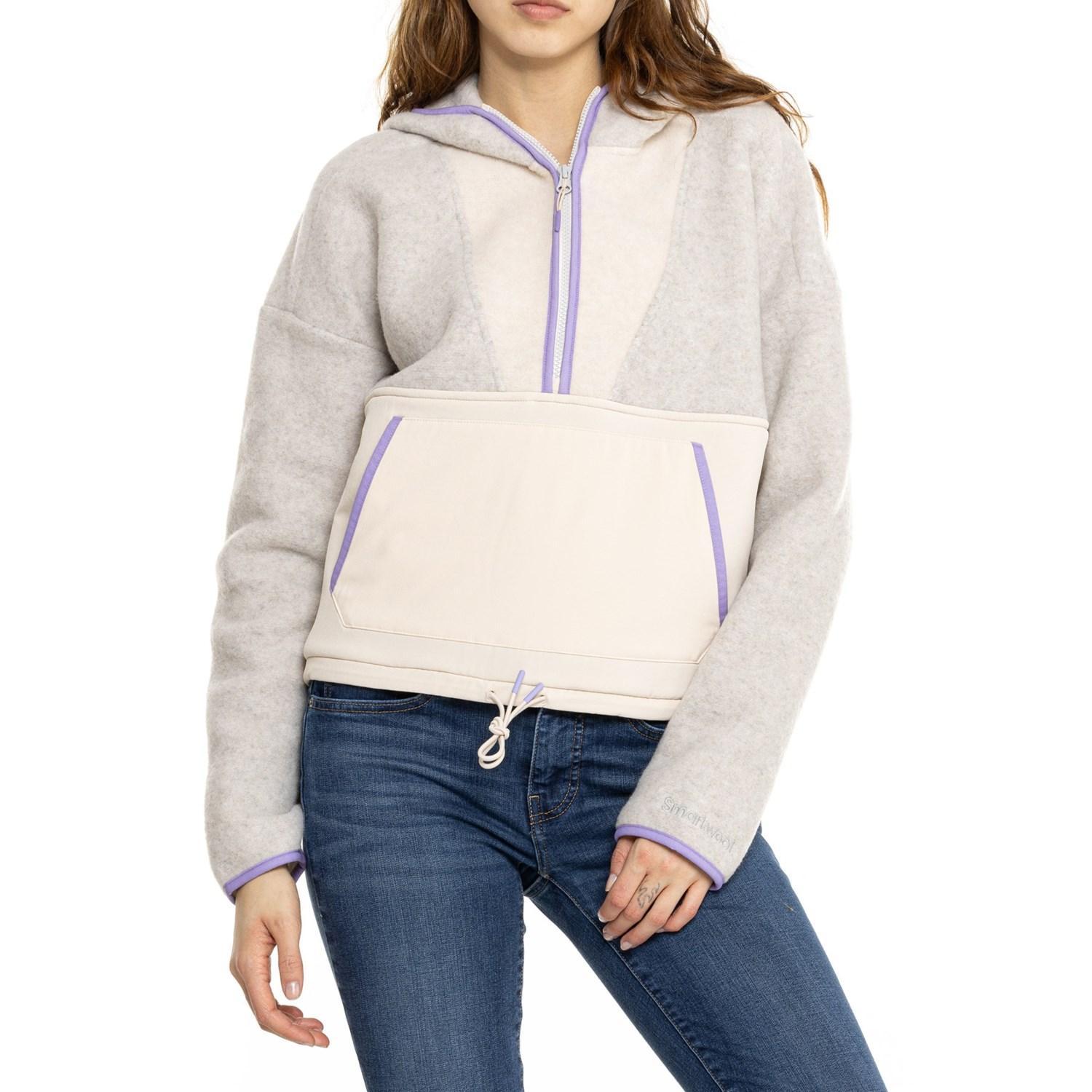 SmartWool Hudson Trail Fleece Cropped Hoodie - Merino Wool, Zip Neck Product Image