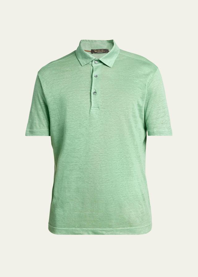 Mens Linen Jersey Dublon Polo Shirt Product Image