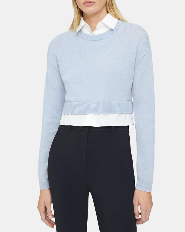 Cropped Layered Sweater in Cashmere Product Image