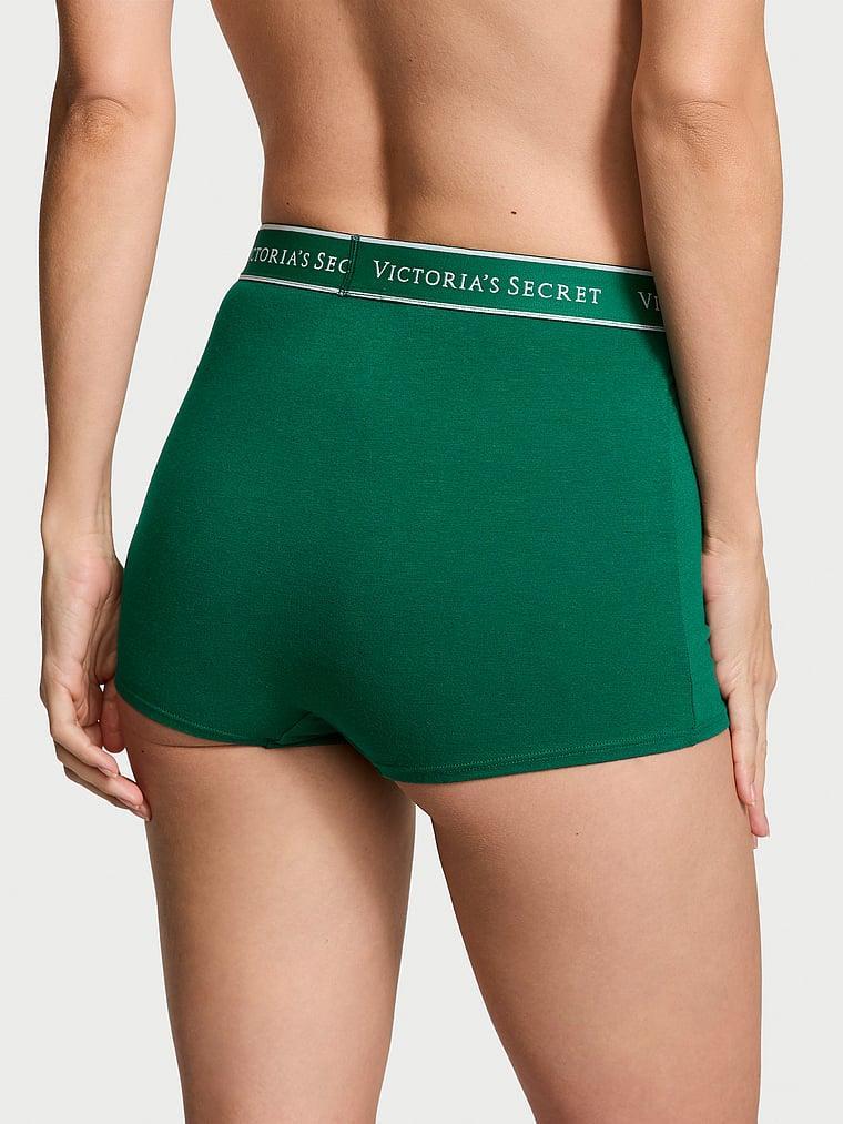 Logo Cotton High-Waist Boyshort Panty Product Image