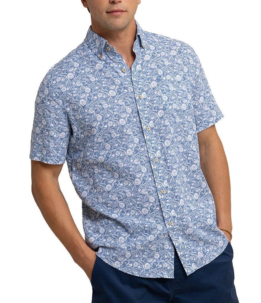 Southern Tide Linen Rayon Short Sleeve Woven Shirt Product Image