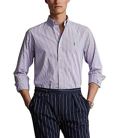 Polo Ralph Lauren Classic Fit Striped Stretch Poplin Shirt Product Image