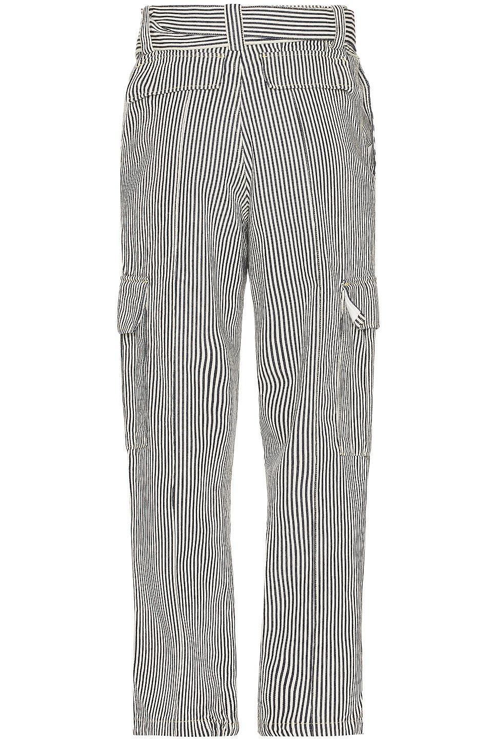 Kenzo Striped Army Straight Jeans in Denim-Light Product Image