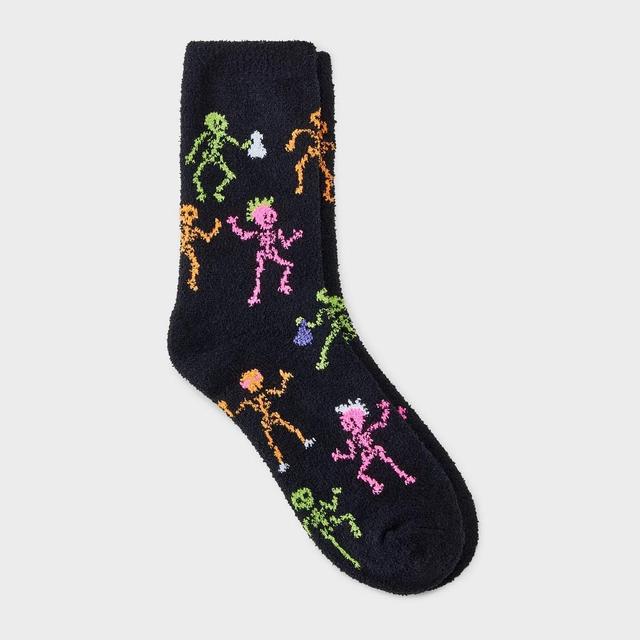 Womens Skeleton Fun Halloween Cozy Crew Socks - Hyde & EEK! Boutique Black 4-10 Product Image