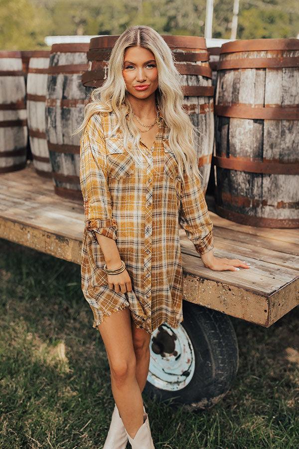 Hayride Happiness Plaid Mini Dress Product Image