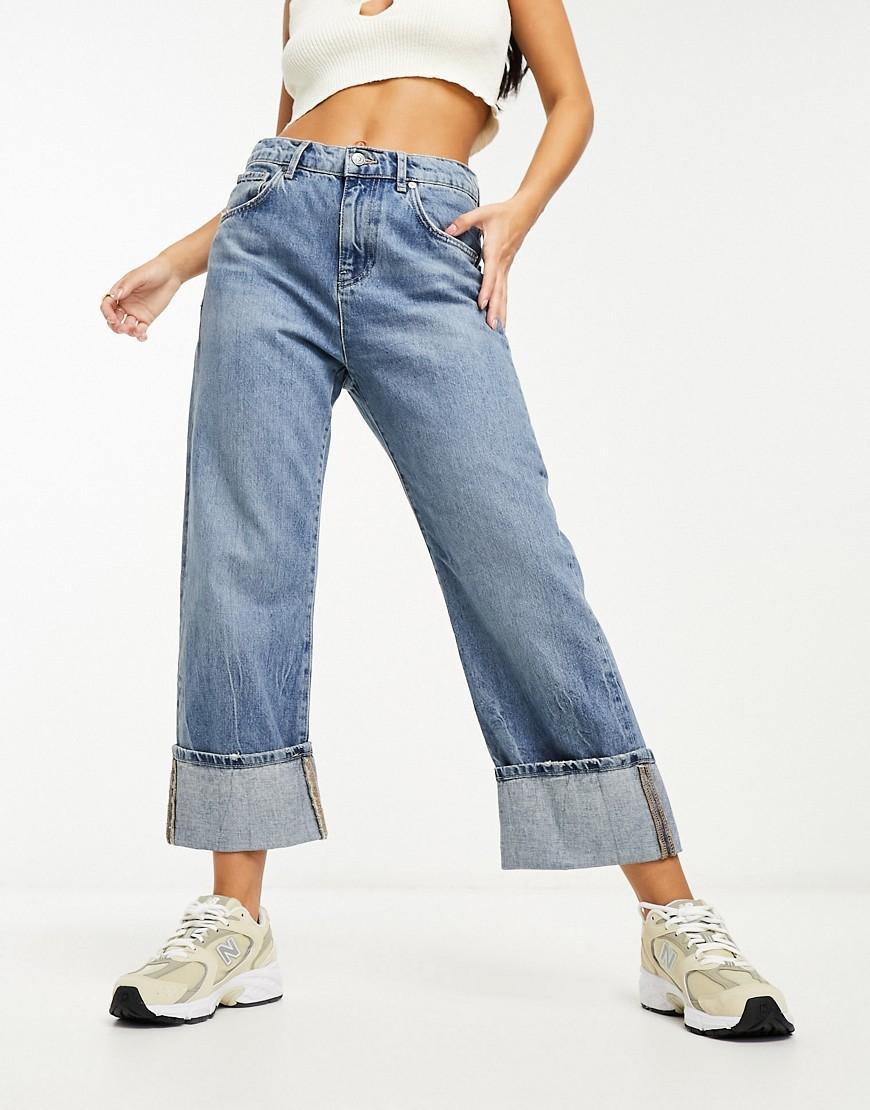 MANGO Cuff Wide Leg Jeans product image