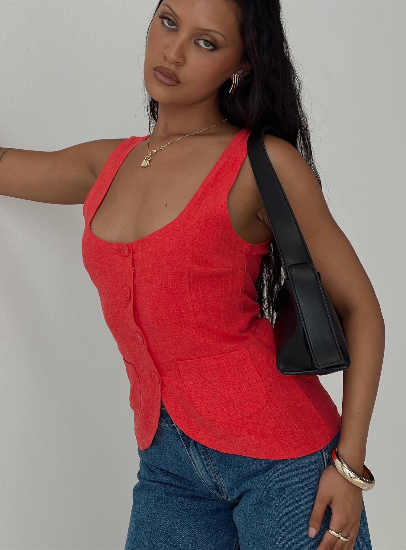 Spirito Vest Top Red Product Image