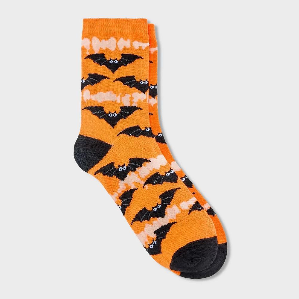 Womens Tie-Dye Bats Halloween Crew Socks - Hyde & EEK! Boutique /Black 4-10 Product Image