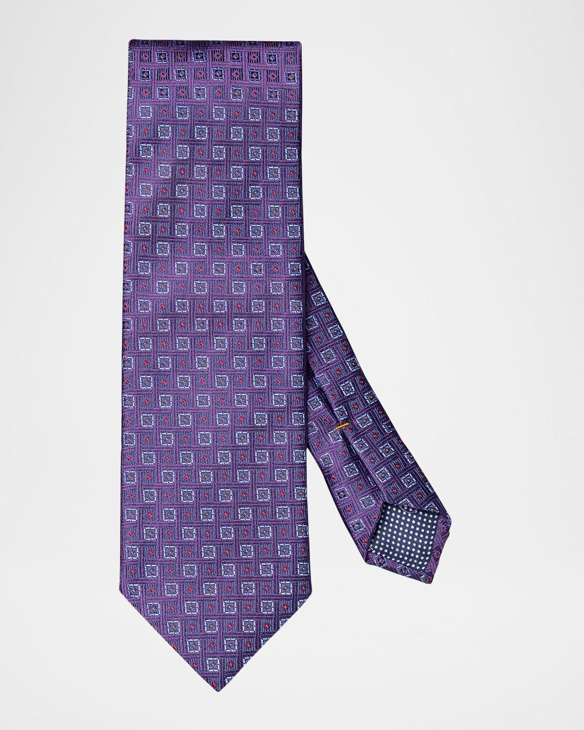 Mens Geometric Woven Silk Tie Product Image