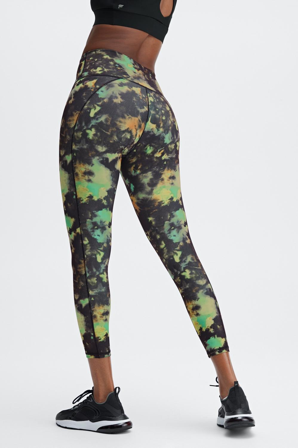 Fabletics Define High-Waisted 7/8 Legging Womens Tie Dye Trip plus Size 3X product image