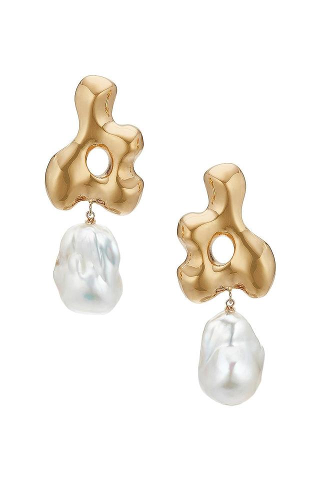 AGMES Baroque Bodmer Earrings Metallic Gold.. Product Image