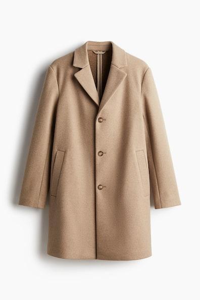 Slim Fit Wool-Blend Coat Product Image