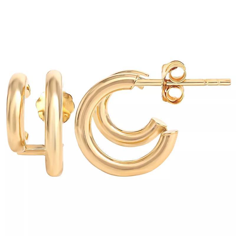 Style Your Way Gold Over Silver Double Hoop Earrings, Womens Product Image