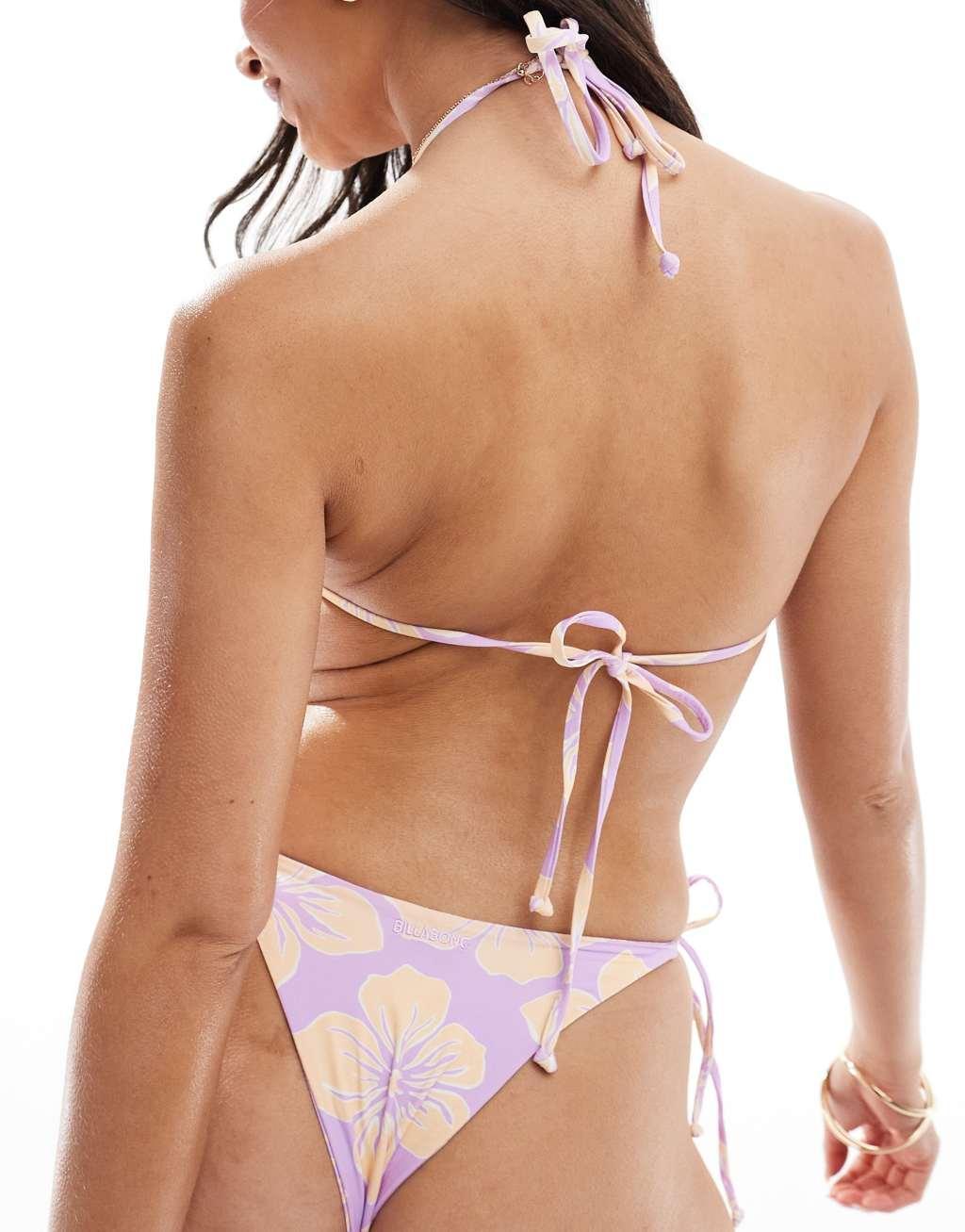 Billabong catch the sun triangle bikini top in lilac Product Image