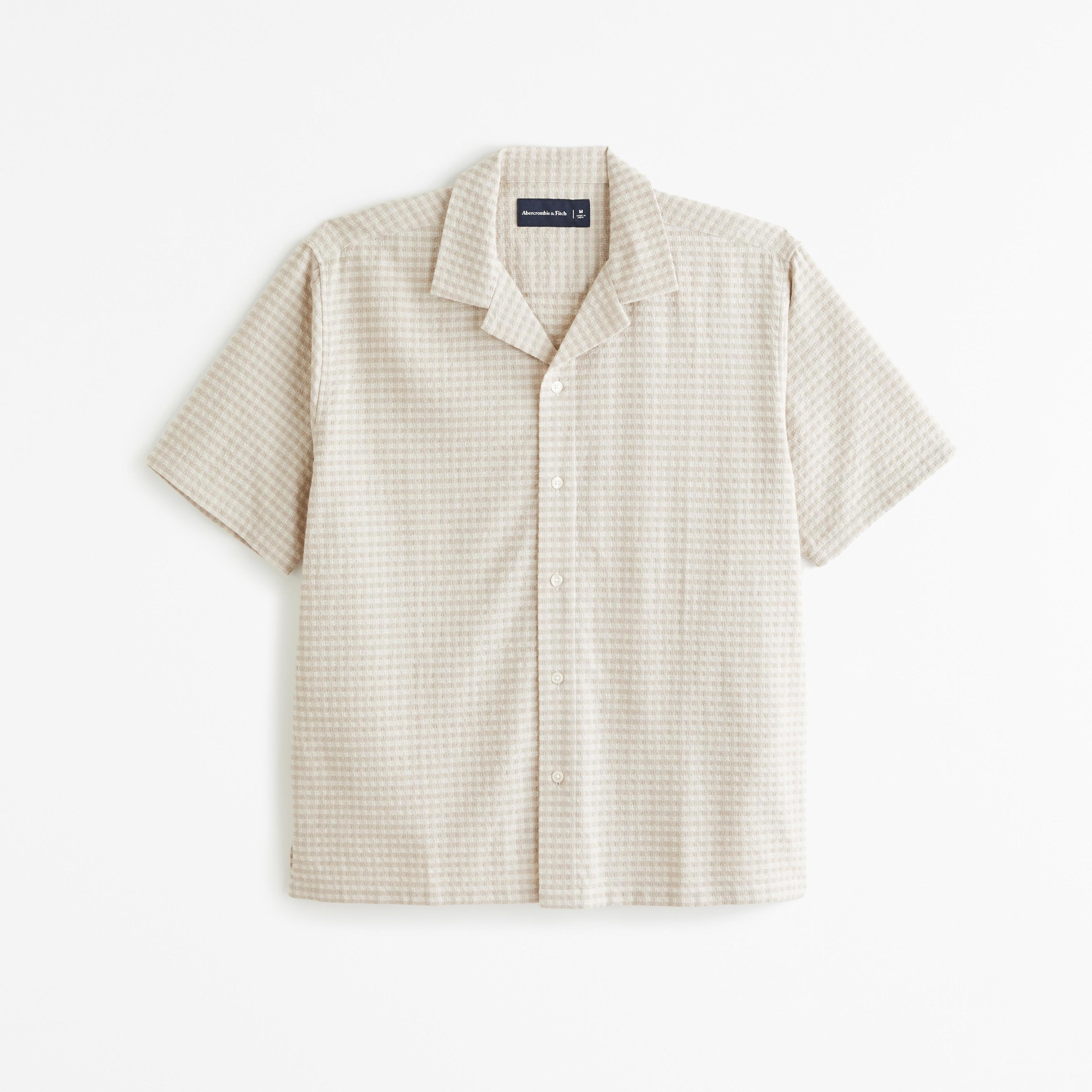 Camp Collar Waffle Button-Up Shirt Product Image