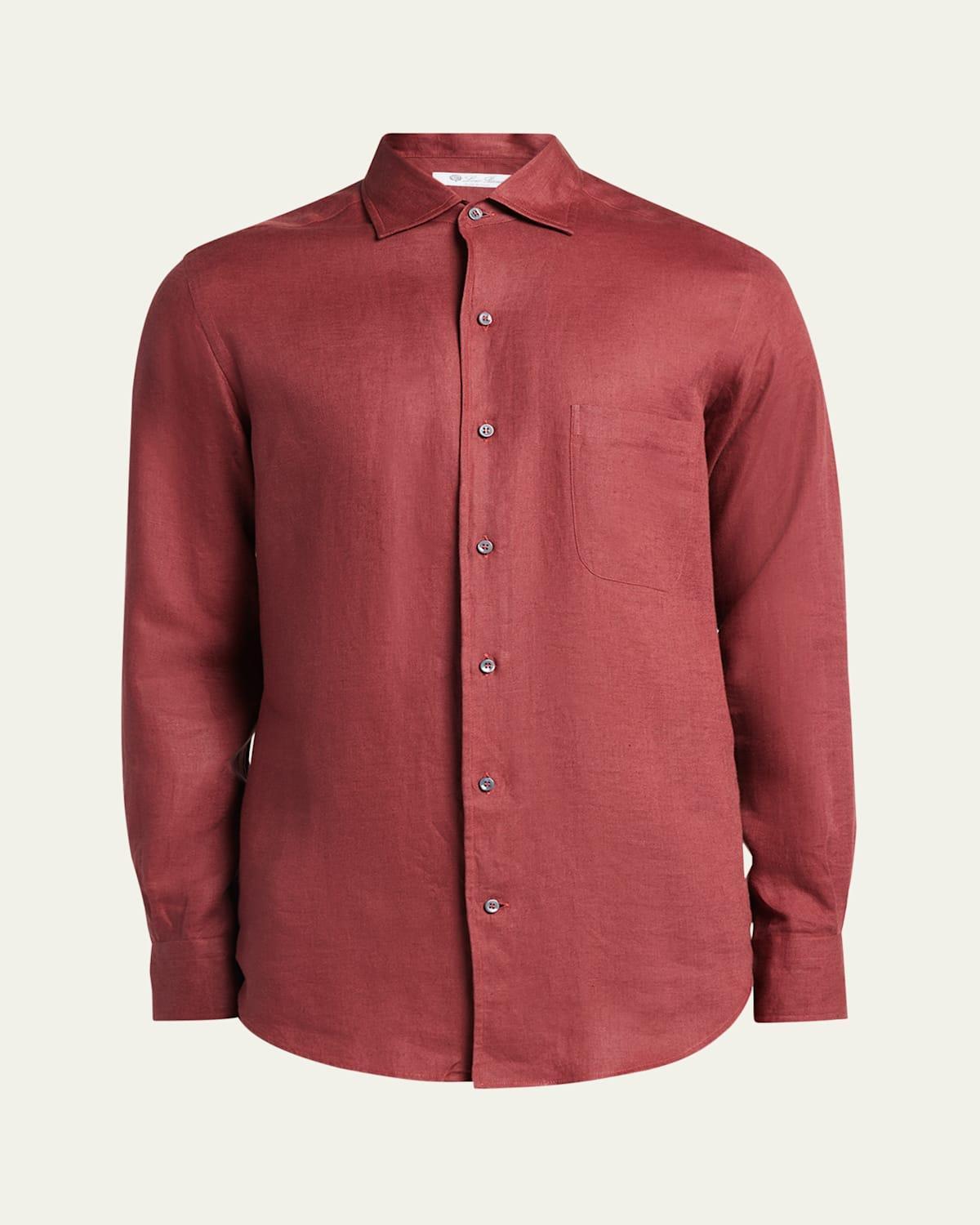 Mens Andre Long-Sleeve Linen Shirt Product Image