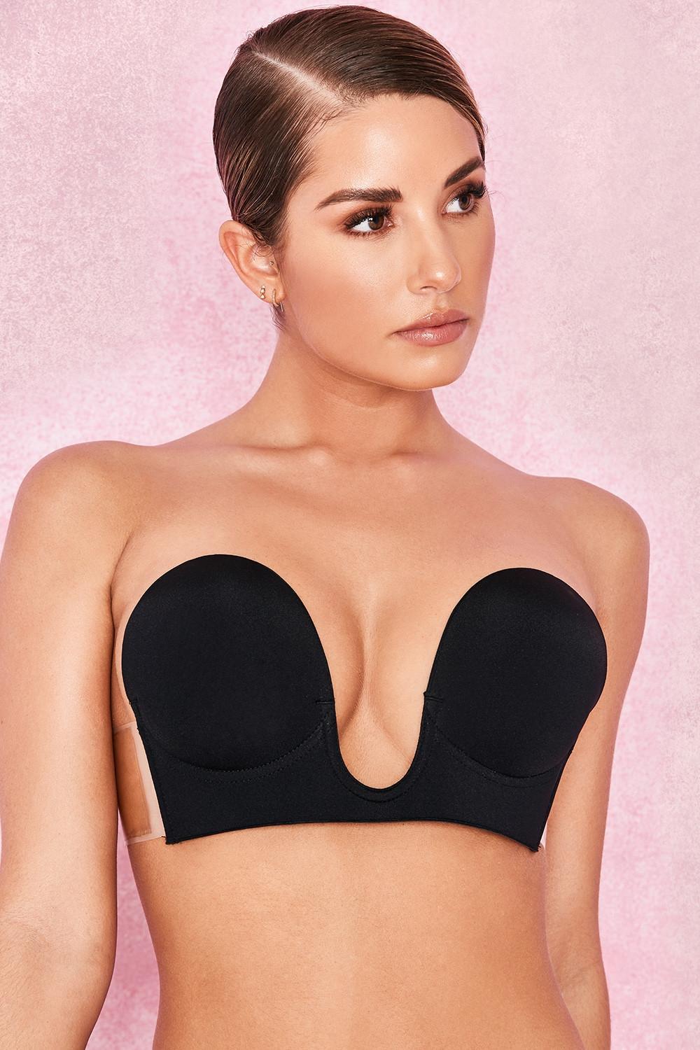 U Plunge Self Adhesive Bra - Black Product Image