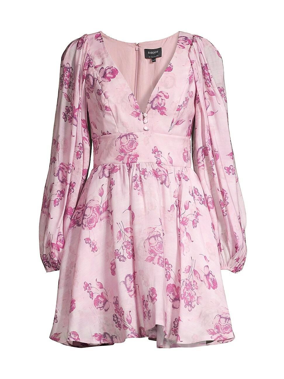 Bardot Eva Floral Long Sleeve Minidress Product Image