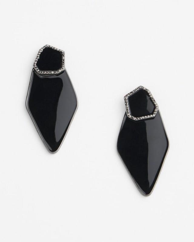 No Droop™ Black Enamel Earrings Product Image