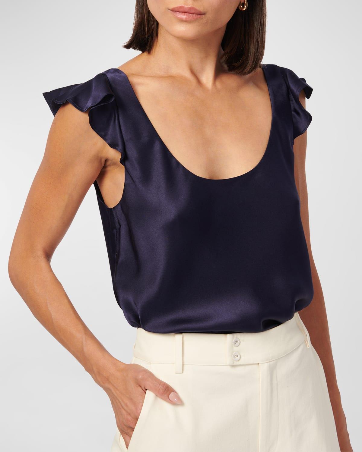 Womens Liana Silk Ruffle Cami Product Image