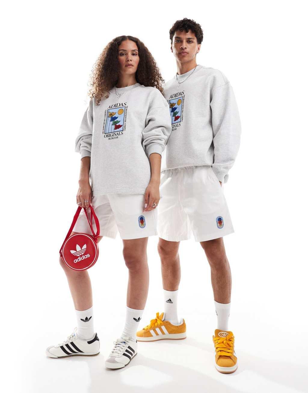 adidas Originals Olympics unisex shorts in white Product Image