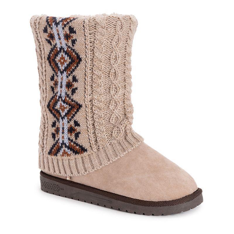 Essentials by MUK LUKS Cheryl Womens Winter Boots Beig/Green Product Image