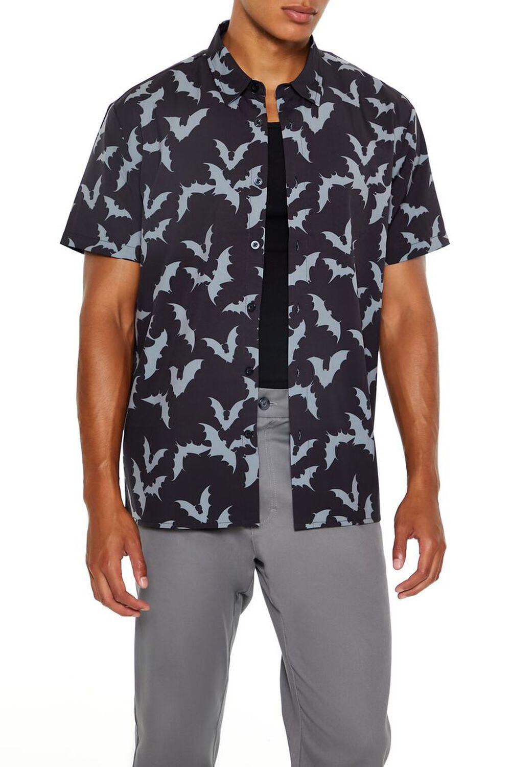 Bat Print Button-Up Shirt | Forever 21 Product Image