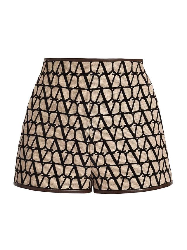 Jacquard Logo Shorts w/ Leather Trim Product Image